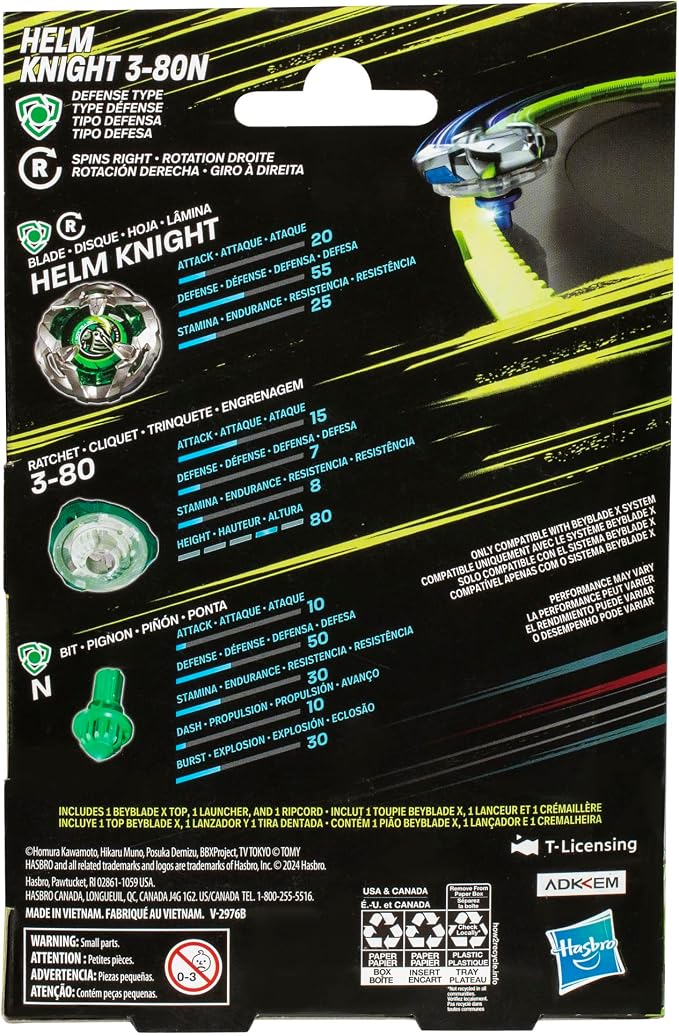 Hasbro Beyblade X Helm Knight Starter Pack