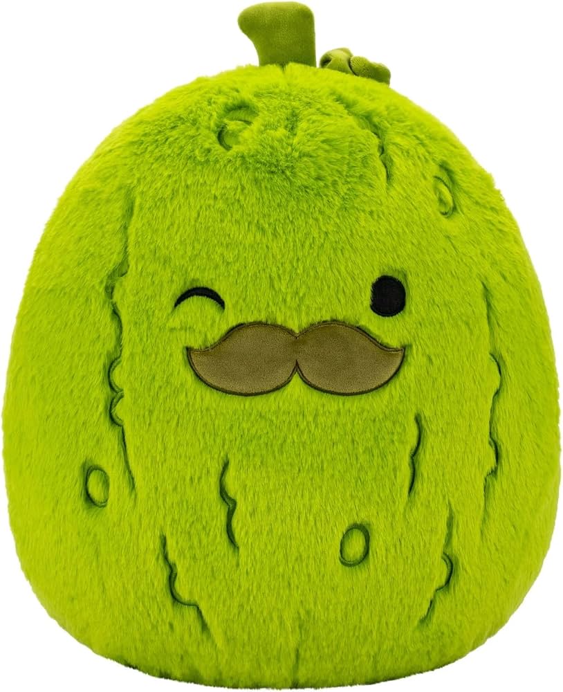 Squishmallow Charles Winking Pickle with Mustache Plush 24"