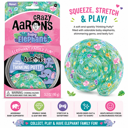 Crazy Aaron's Baby Elephants Thinking Putty